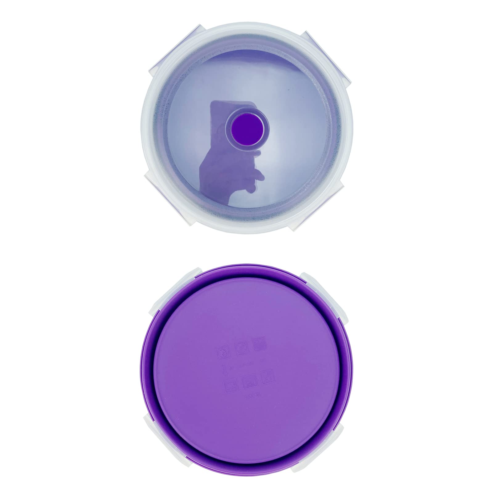 Lunbengo 1200Ml Large Camping Bowl With Foldable Spoon, Collapsible Bowl With Lid, Silicone Bento Box, For Travel Camping Meal P